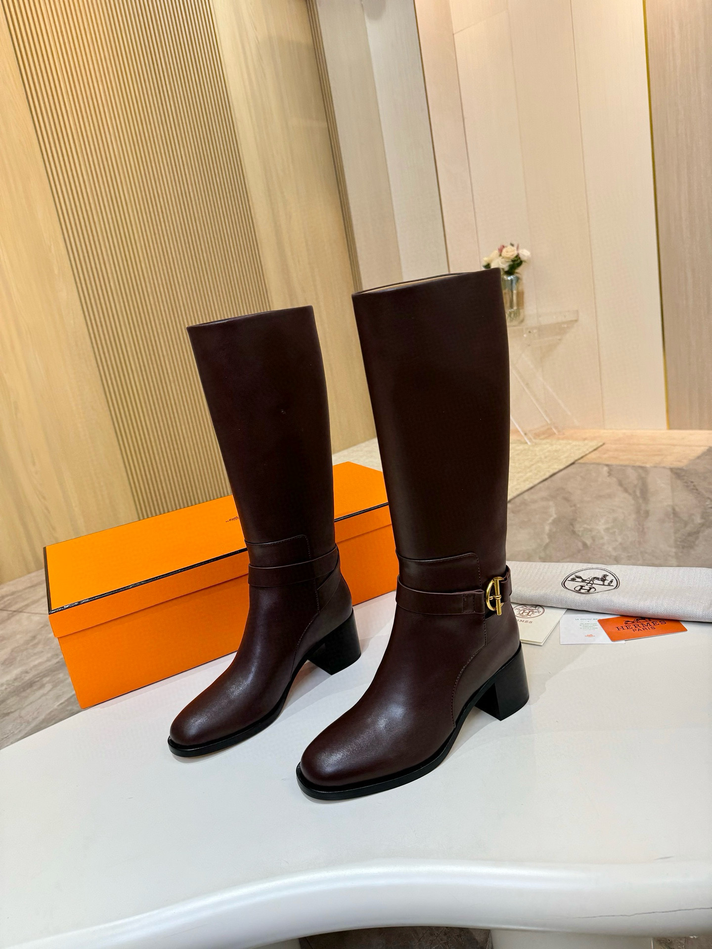 에르메스 6CM 여자 부츠