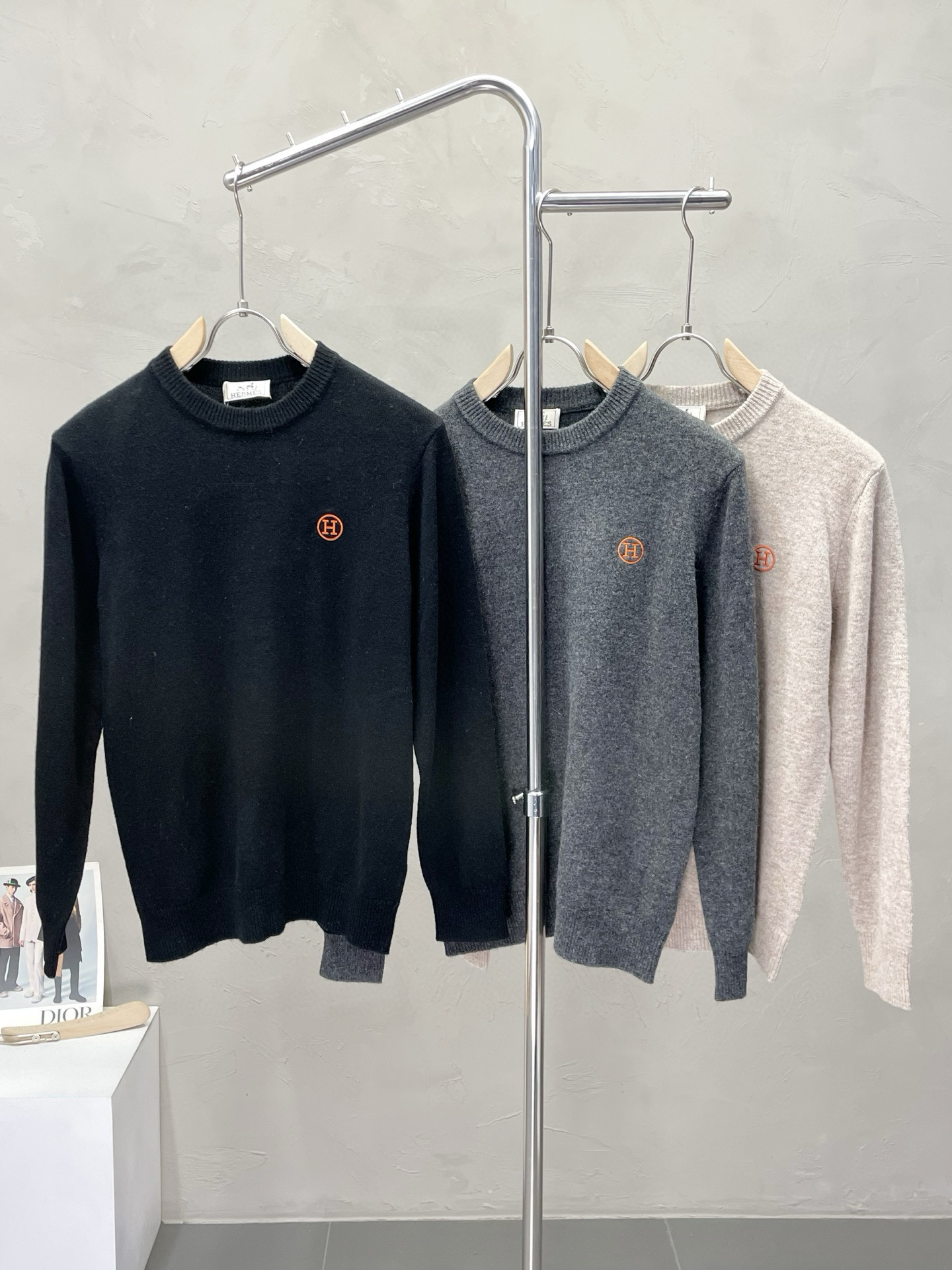 에르메스 3컬러 남자 니트